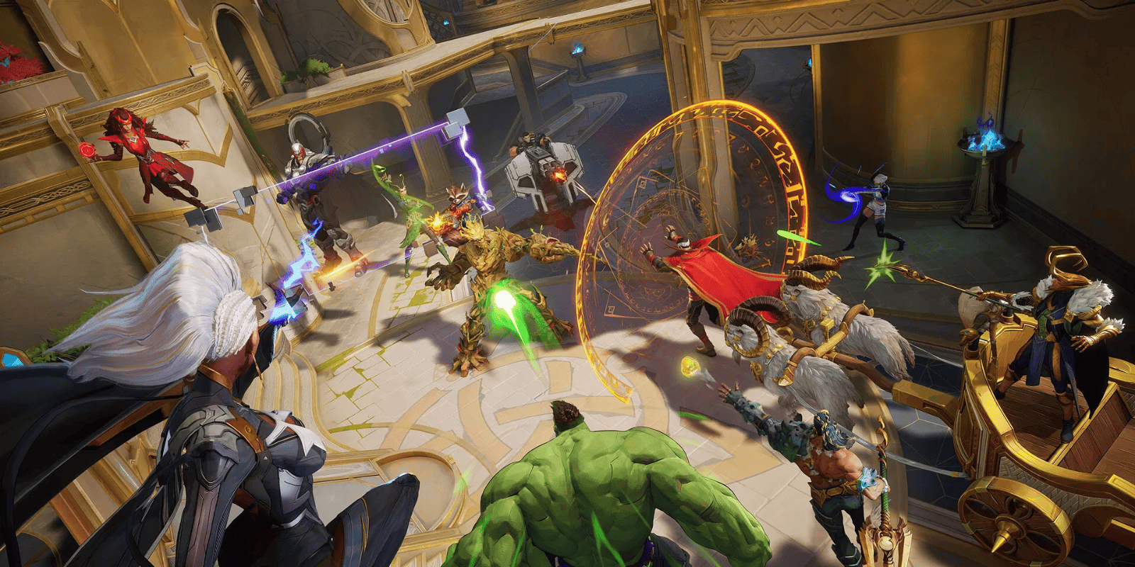 Vanguard hero leading team in battle